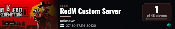 RedM Custom Server live status badge
