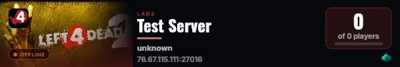 Test Server live status badge