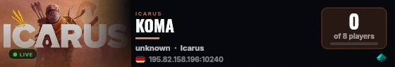 KOMA live status badge