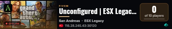 Unconfigured | ESX Legacy Server live status badge