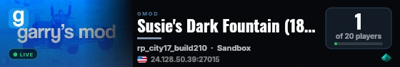 Susie's Dark Fountain (18+) live status badge