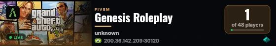 Genesis Roleplay live status badge