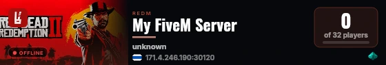 My FiveM Server live status badge