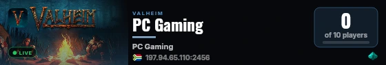 PC Gaming live status badge
