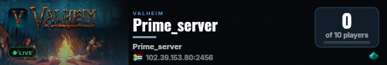 Prime_server live status badge