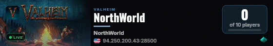 NorthWorld live status badge
