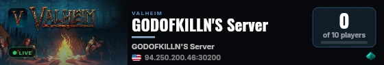 GODOFKILLN'S Server live status badge
