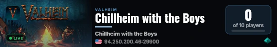 Chillheim with the Boys live status badge