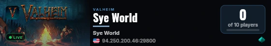 Sye World live status badge