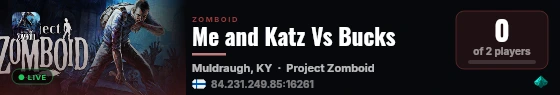 Me and Katz Vs Bucks live status badge