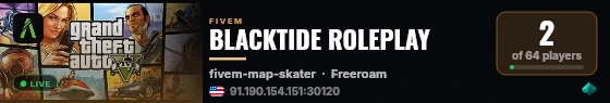 [QBCore Framework] Black Tide RP live status badge