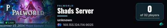 Shads Server live status badge