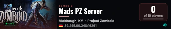 Mads PZ Server live status badge