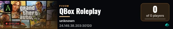QBox Roleplay live status badge