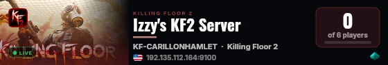 Izzy's KF2 Server live status badge