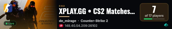 XPLAY.GG • CS2 Matches #211 live status badge
