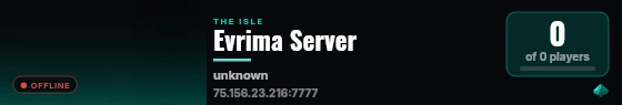 Evrima Server live status badge