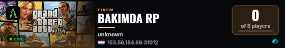 BAKIMDA RP live status badge