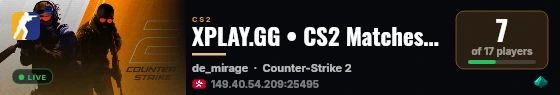 XPLAY.GG • CS2 Matches #215 live status badge