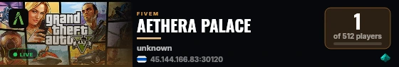 AETHERA PALACE live status badge