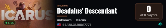 Deadalus' Descendant live status badge