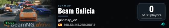 Beam Galicia live status badge