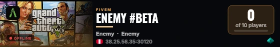 ENEMY #BETA live status badge