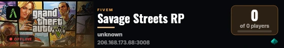 Savage Streets RP live status badge