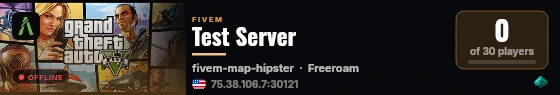 Test Server live status badge
