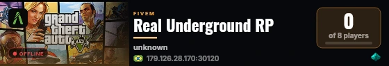 Real Underground RP live status badge