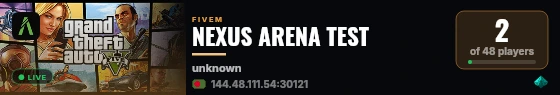 NEXUS ARENA TEST live status badge