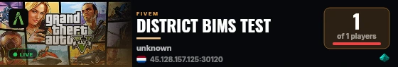 DISTRICT BIMS TEST live status badge