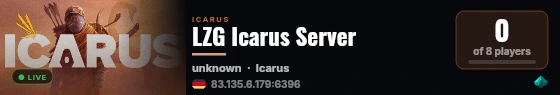 LZG Icarus Server live status badge
