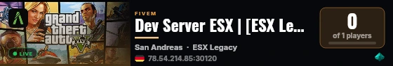 Dev Server ESX | [ESX Legacy] live status badge