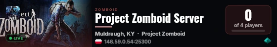 Project Zomboid Server live status badge
