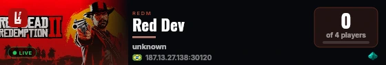 Red Dev live status badge