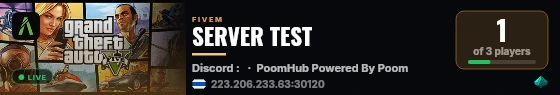 SERVER TEST live status badge