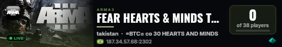 FEAR HEARTS & MINDS TAKISTAN live status badge