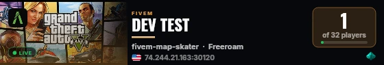 DEV TEST live status badge