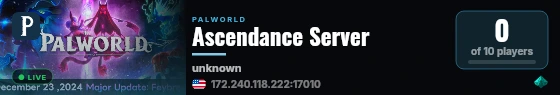 Ascendance Server live status badge