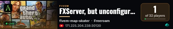 FXServer, but unconfigured live status badge