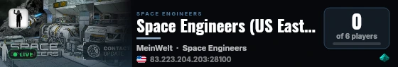 Space Engineers (US East) Server by g-portal.com live status badge