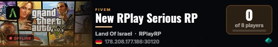 New RPlay Serious RP live status badge