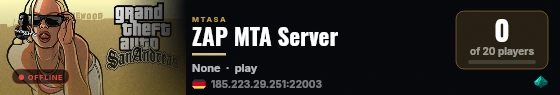 ZAP MTA Server live status badge