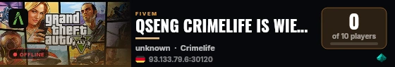 QSENG CRIMELIFE IS WIEDER DA live status badge