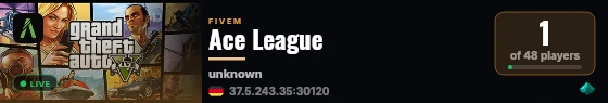 Ace League | TESTE live status badge