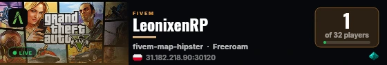 LeonixenRP live status badge