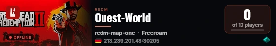Ouest-World live status badge