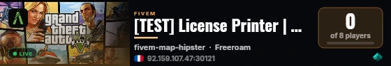 [TEST] License Printer | Dev Only live status badge