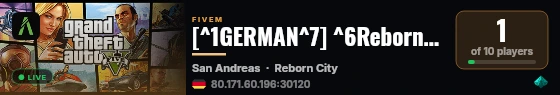 [^1GERMAN^7] ^6Reborn-City^7 V4 | Keine Allowlist live status badge